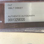 WALT DISNEY * Beckett BAS Slabbed * Large Autograph Cut Signature Signed *
