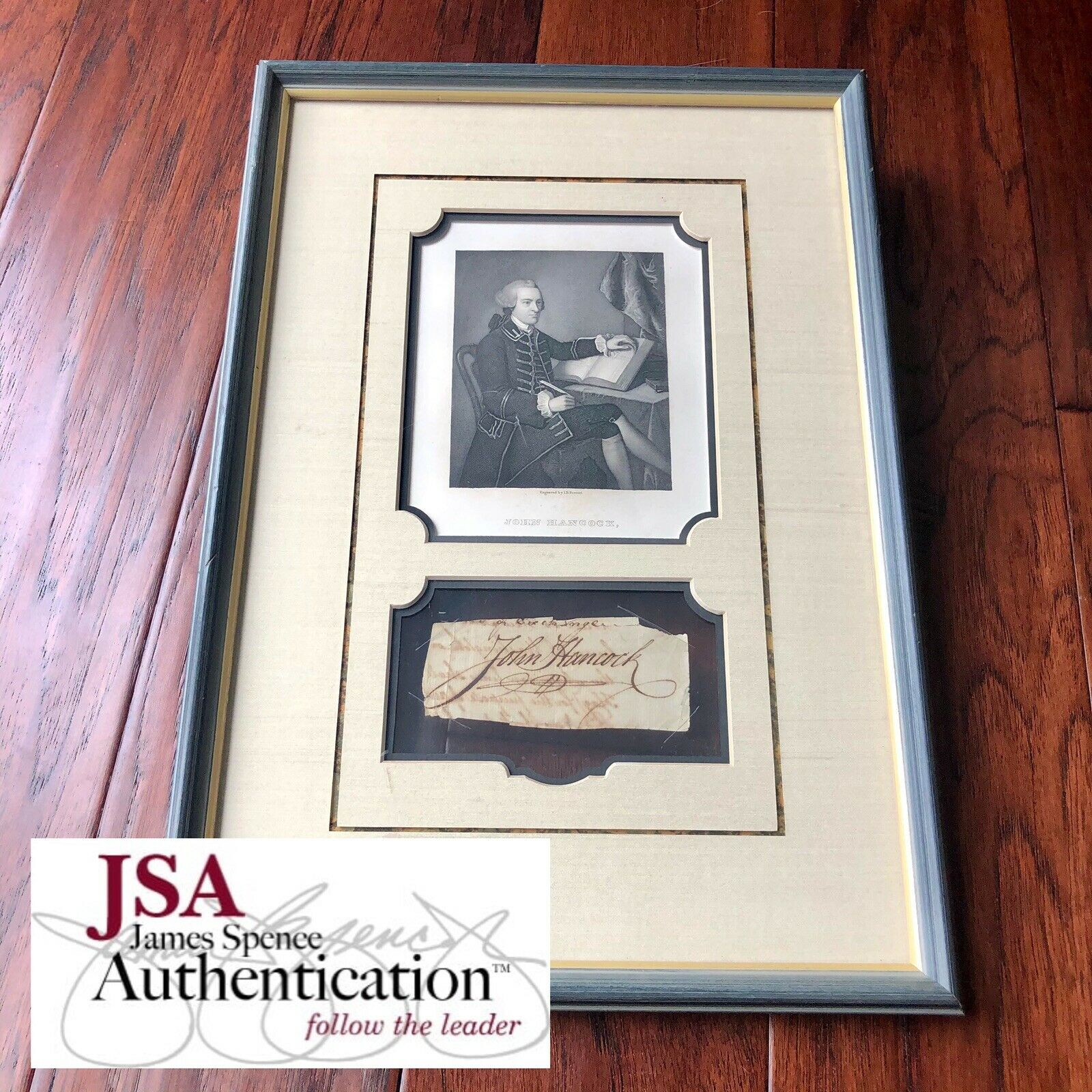 JOHN HANCOCK * JSA LOA * Autograph Cut Signature Signed Re: "George Washington"