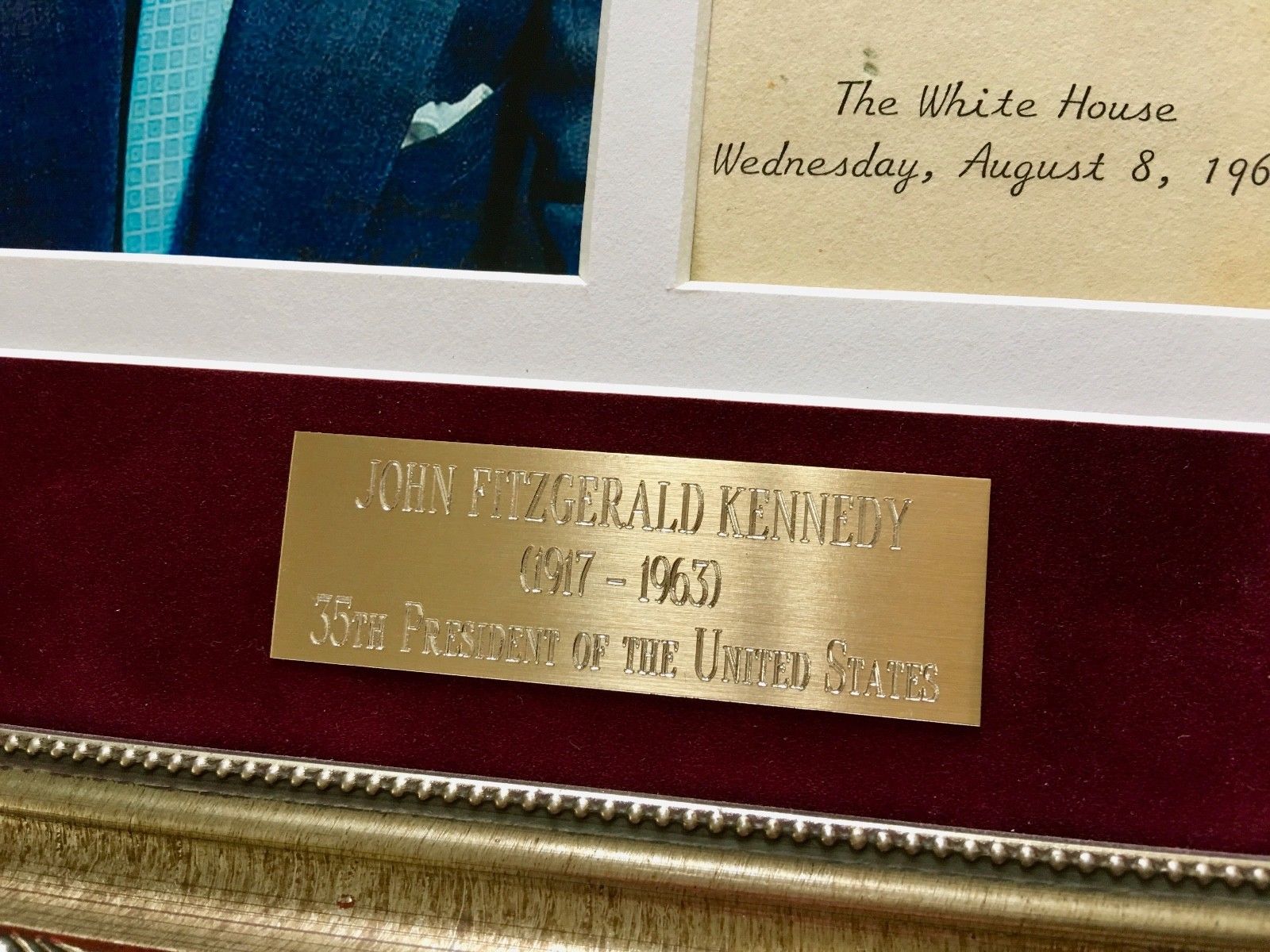 JOHN F. KENNEDY * AUTOGRAPH as PRESIDENT * White House Menu SIGNED * JFK 1962