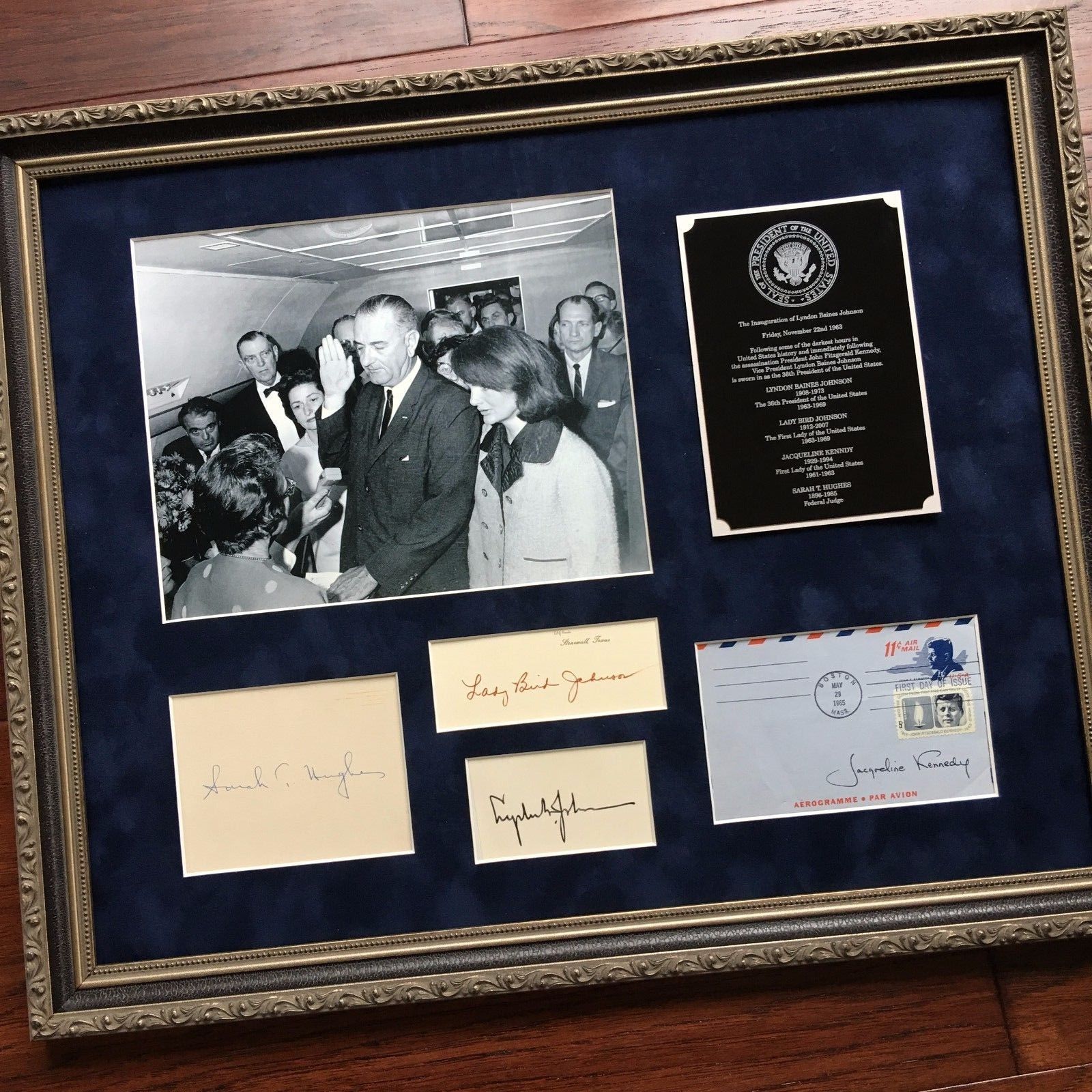 President LYNDON JOHNSON * Autograph JACQUELINE KENNEDY SIGNED * Lady Bird JFK