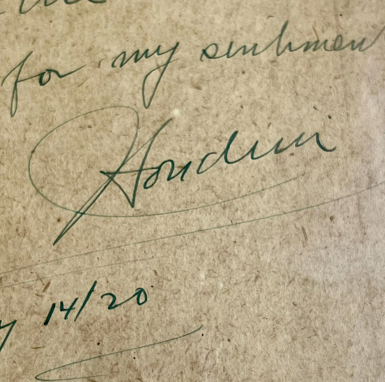 HARRY HOUDINI * PSA/DNA * Autograph Note Signed * Magician & Escape Artist