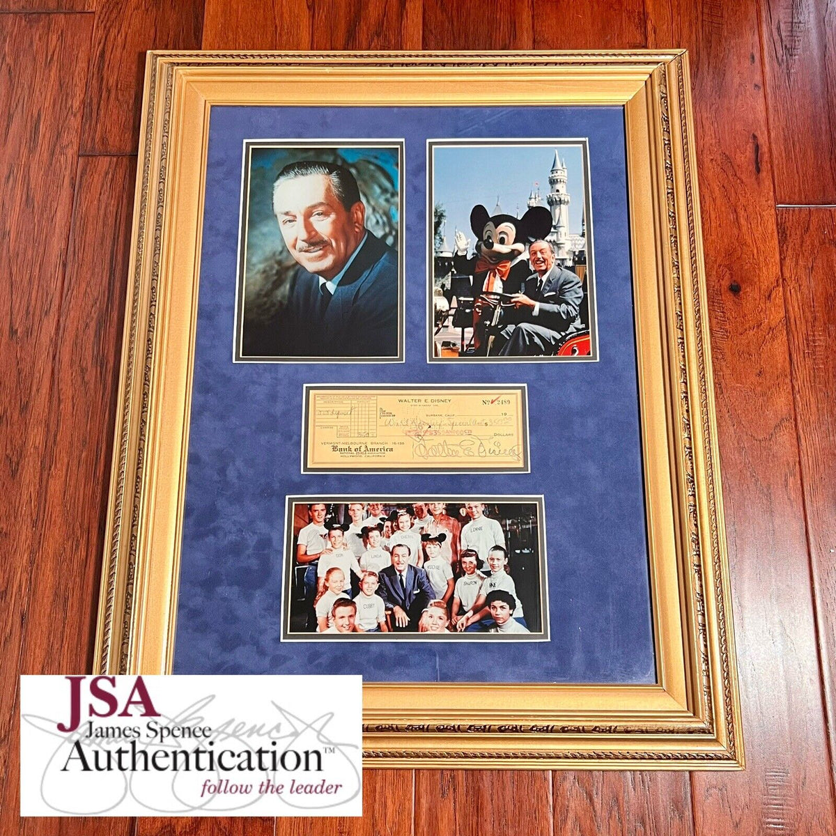 WALT DISNEY * JSA LOA * Autograph Check Signed Full Signature Display