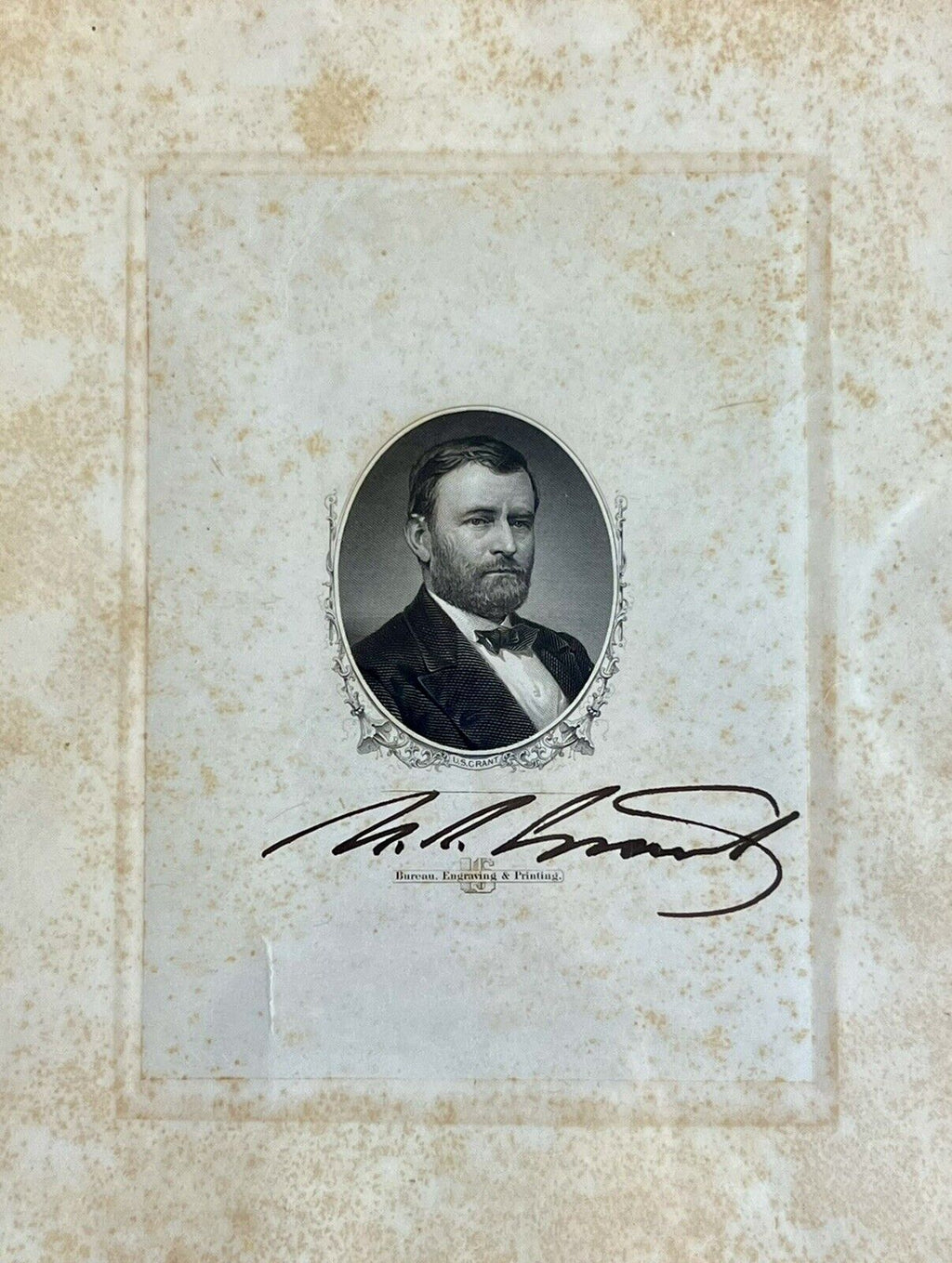 ULYSSES S. GRANT * Beckett BAS * Hand Signed U S Engraving Portrait Autograph