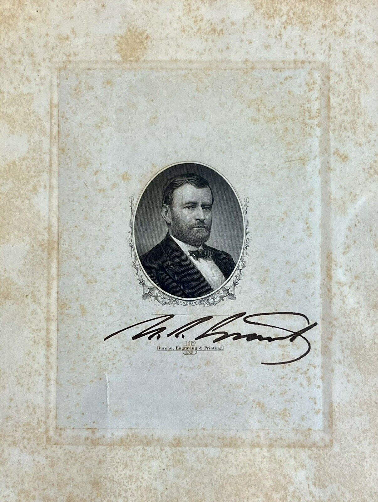 ULYSSES S. GRANT * Beckett BAS * Hand Signed U S Engraving Portrait Autograph