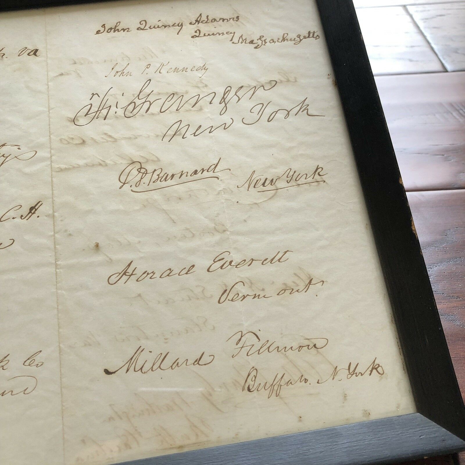 JOHN QUINCY ADAMS & MILLARD FILLMORE + Others * Hand Signed Autograph Pages *