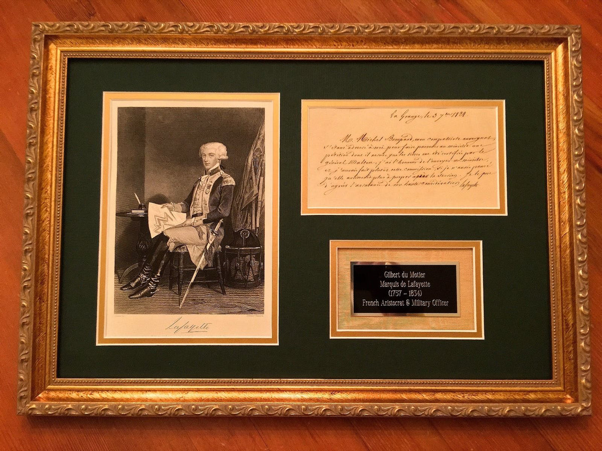 MARQUIS DE LAFAYETTE Authentic AUTOGRAPH Letter SIGNED Revolutionary War COA