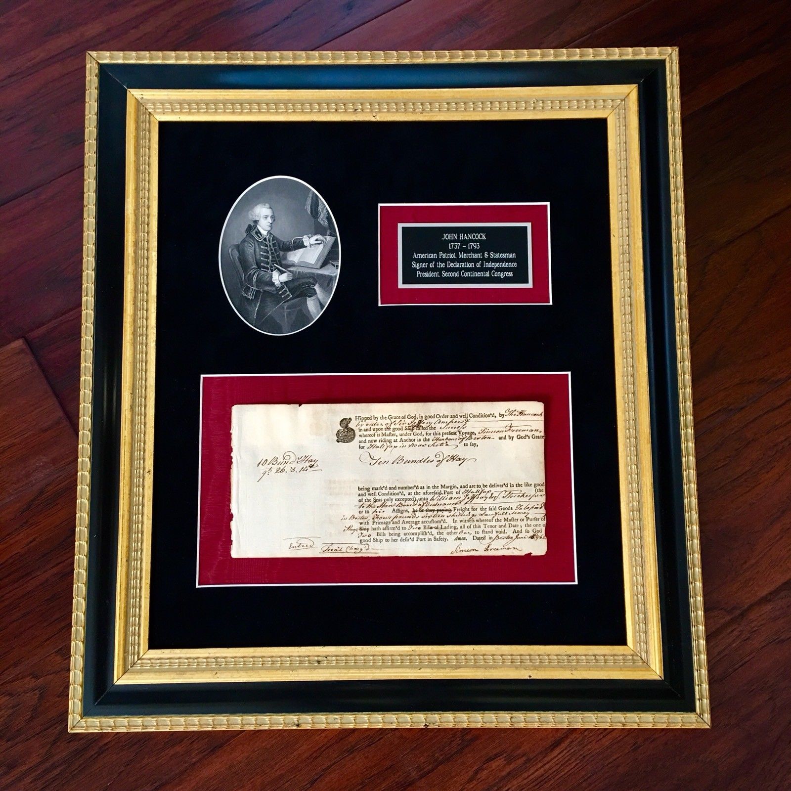 JOHN HANCOCK * Handwritten AUTOGRAPH Ships Manifest SIGNED for British Army