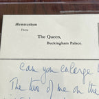 QUEEN ELIZABETH II * BAS * Hand Written AUTOGRAPH Buckingham Palace Note SIGNED