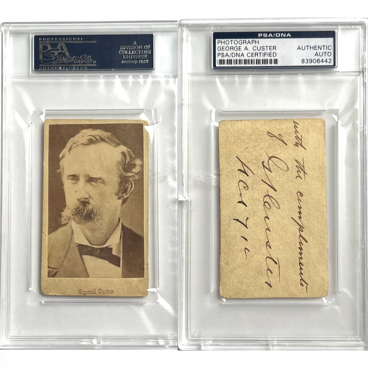 GEORGE CUSTER * PSA * Autograph CDV Photo Signed 3 Months Before Little Big Horn