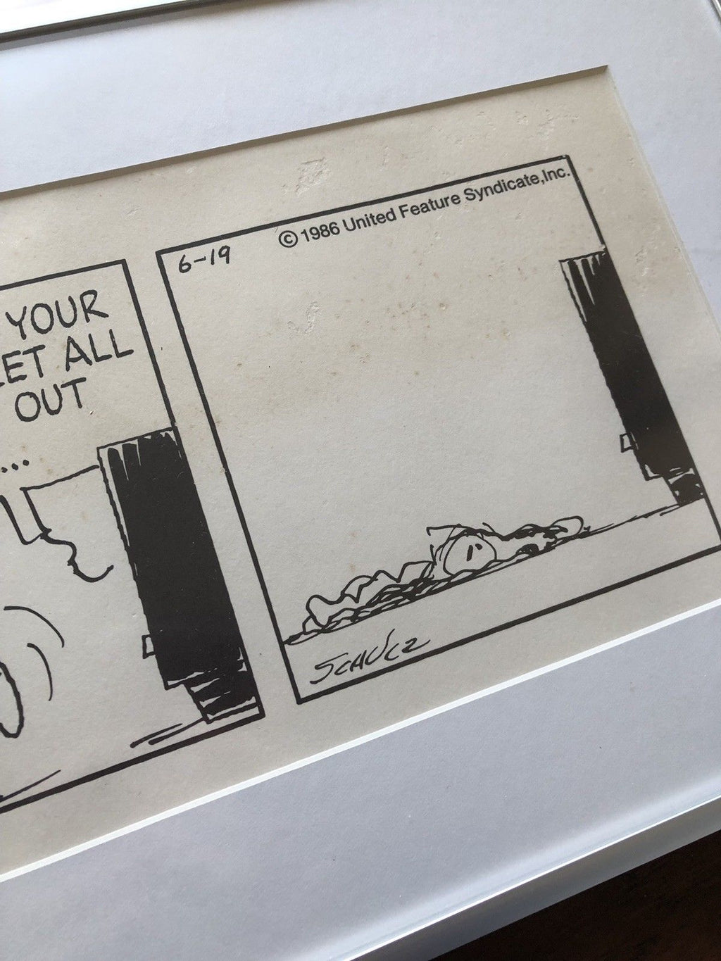 CHARLES M. SCHULZ * Hand Signed SNOOPY ARTWORK * Peanuts Autograph Comic Strip