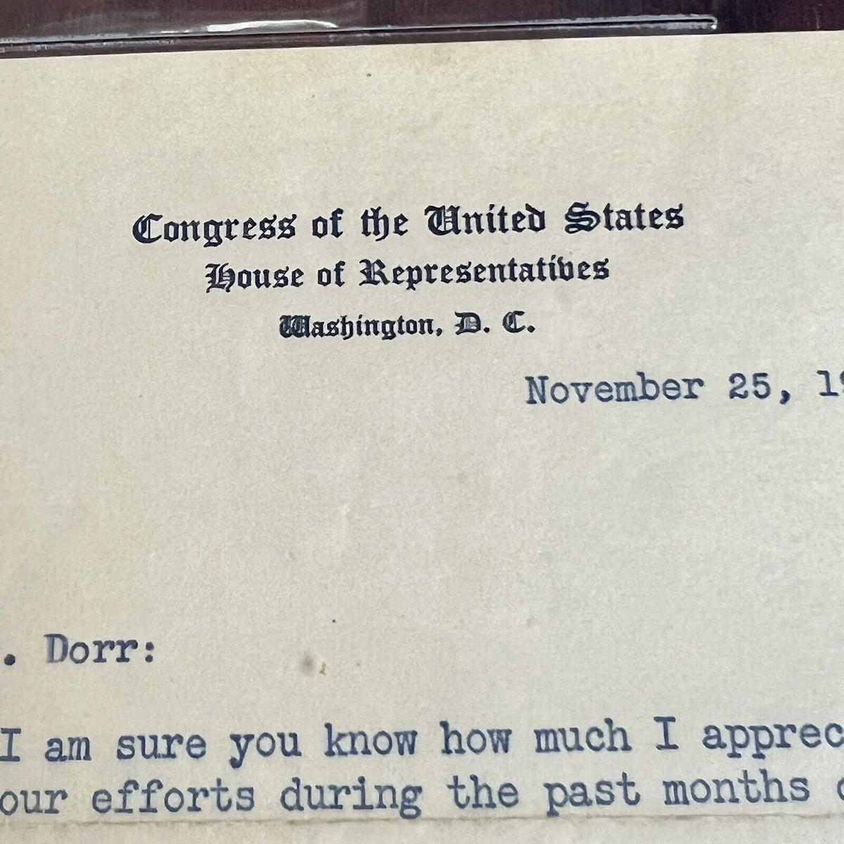 JOHN F. KENNEDY * Beckett BAS * Autograph Senate Letter Re: Eisenhower Signed