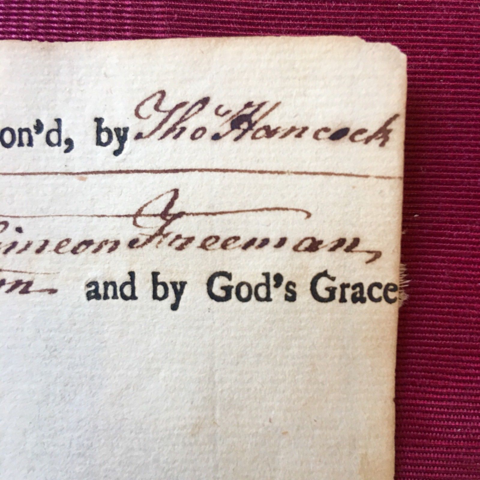 JOHN HANCOCK * Handwritten AUTOGRAPH Ships Manifest SIGNED for British Army