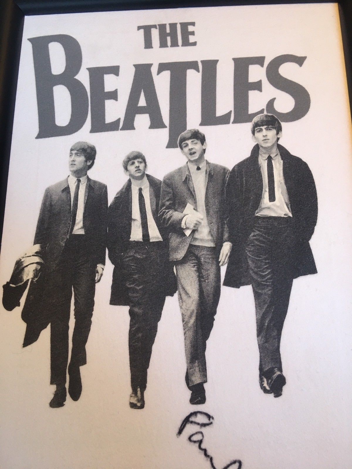 PAUL MCCARTNEY * BEATLES * AUTOGRAPH Fabric Banner SIGNED * COA