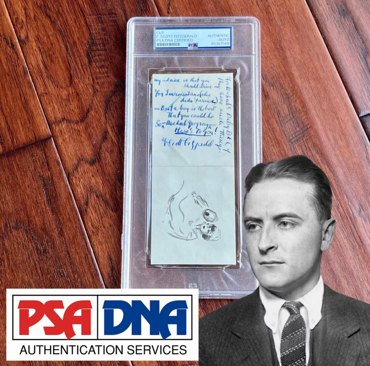 F. SCOTT FITZGERALD * PSA * Autograph UNPUBLISHED POEM Birth Announcement Signed