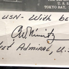 CHESTER W. NIMITZ * JSA LOA * Large Signed WWII Japan Surrender Photo Autograph