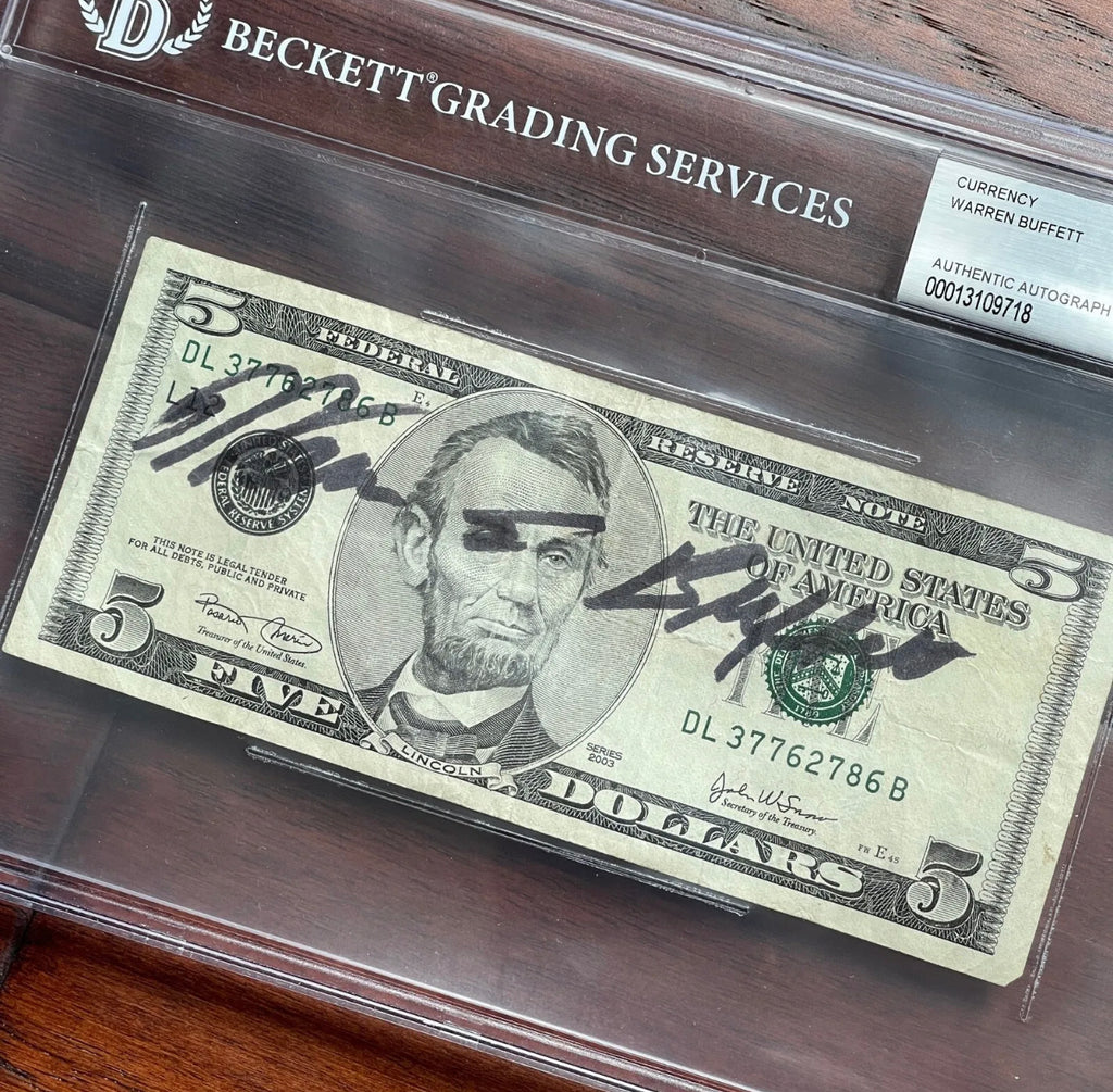 WARREN BUFFETT * BAS Beckett * AUTOGRAPH $5 Bill SIGNED * Berkshire Hathaway