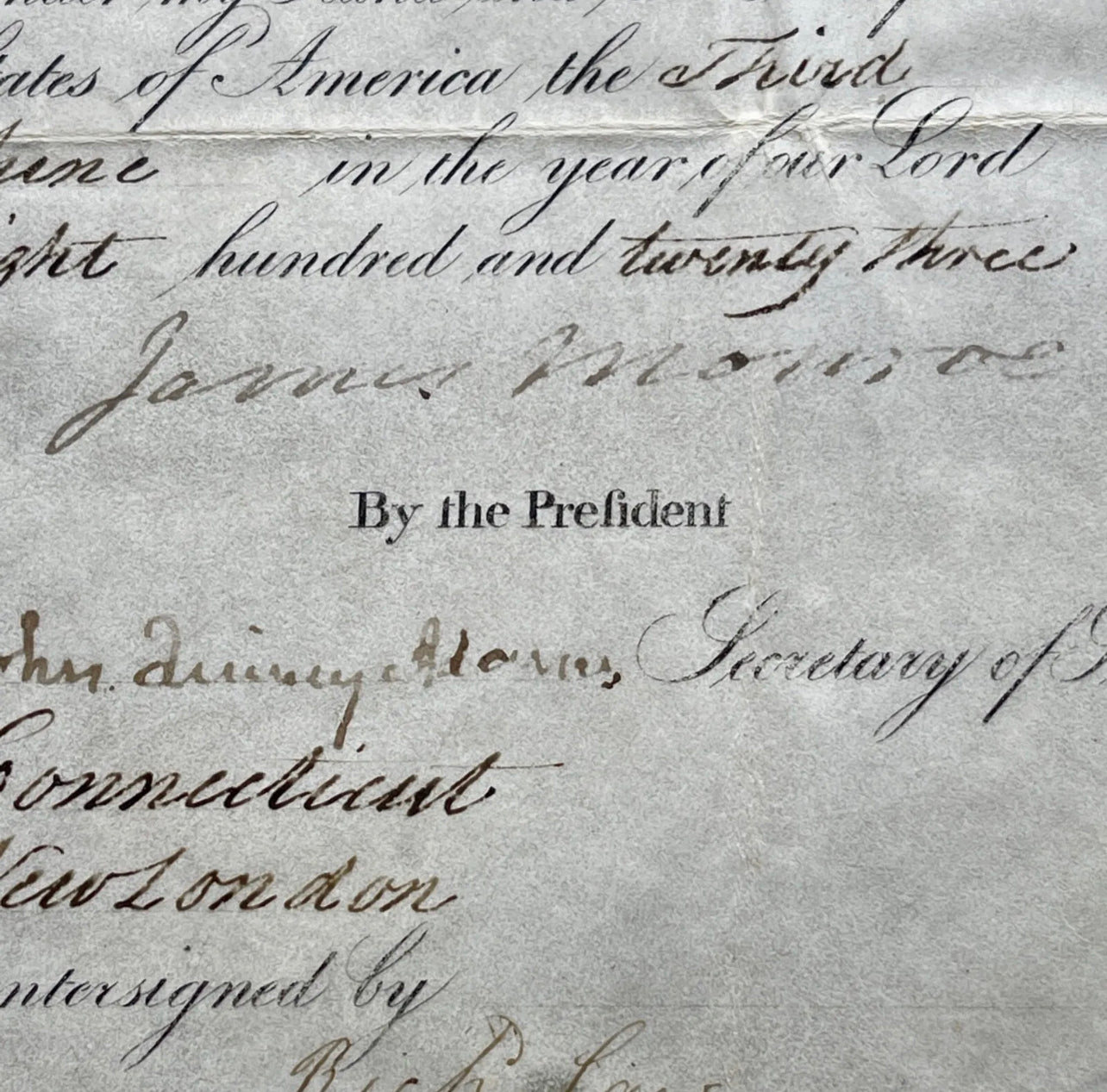 JAMES MONROE & JOHN QUINCY ADAMS * Beckett BAS * AUTOGRAPH Ships Passport SIGNED