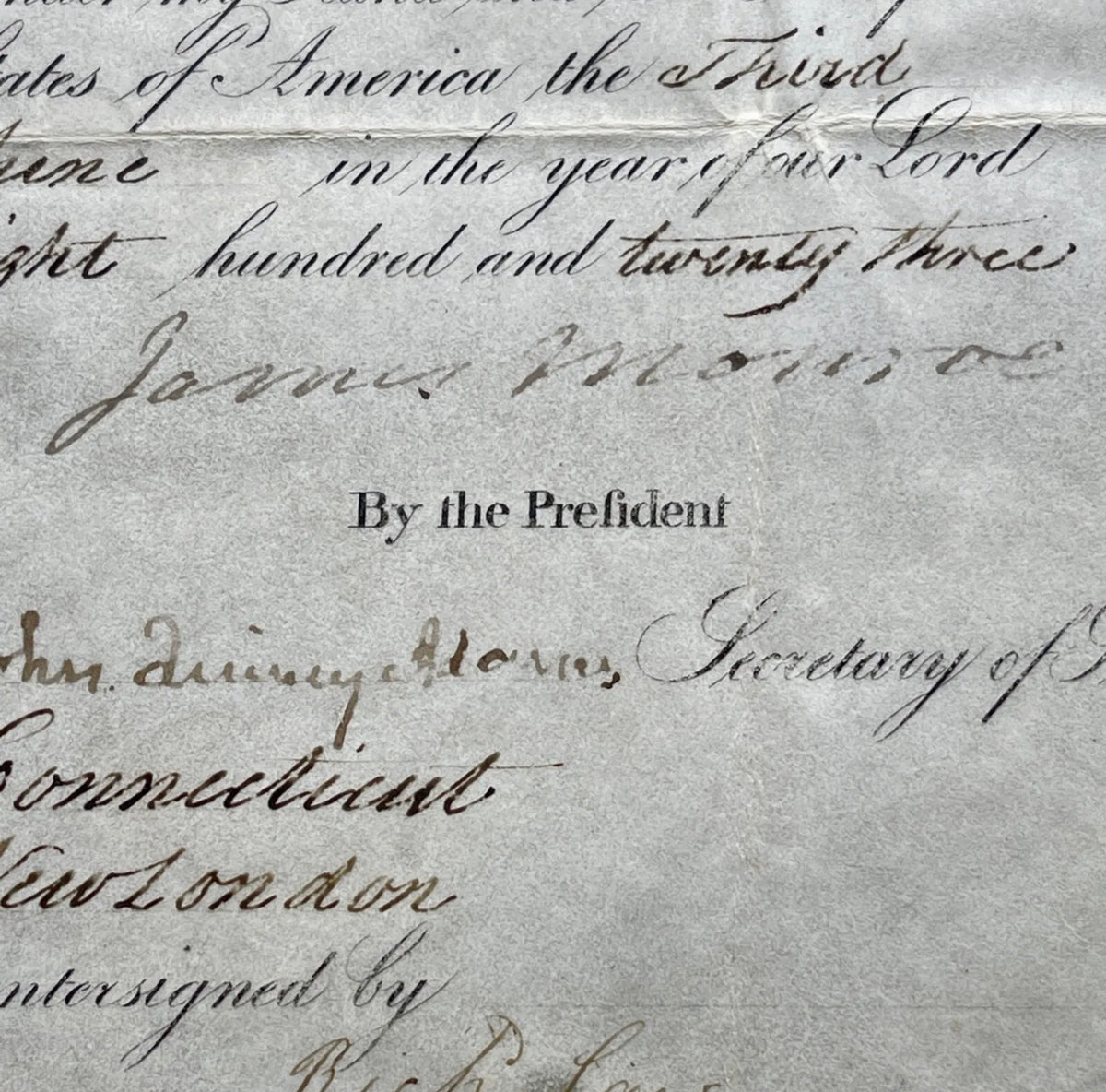 JAMES MONROE & JOHN QUINCY ADAMS * Beckett BAS * AUTOGRAPH Ships Passport SIGNED