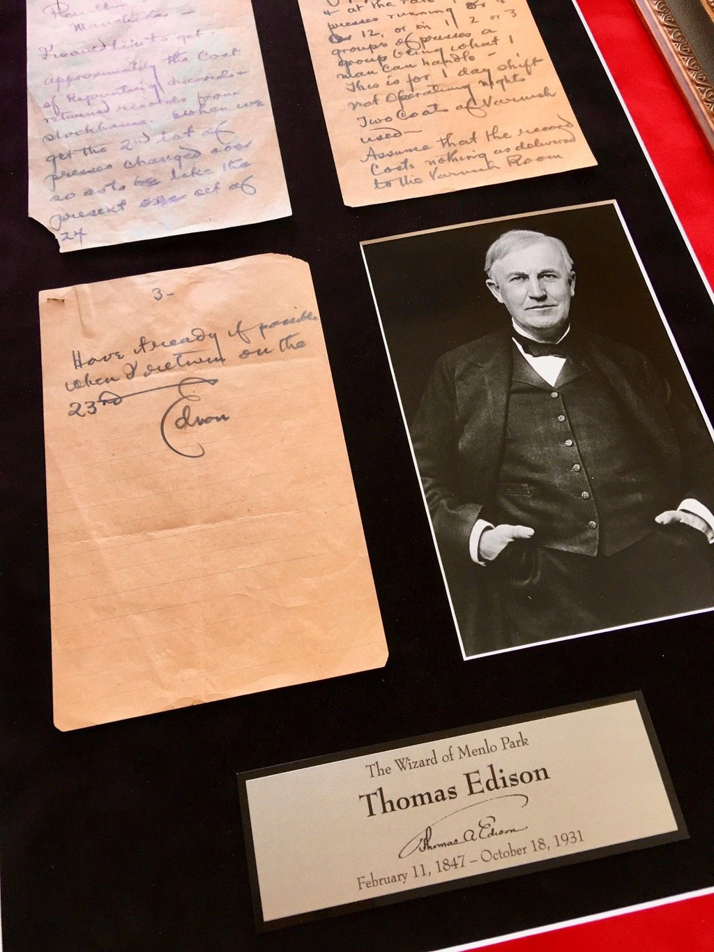 THOMAS EDISON * 3 Pg Handwritten AUTOGRAPH "records" Note SIGNED * PSA/DNA COA