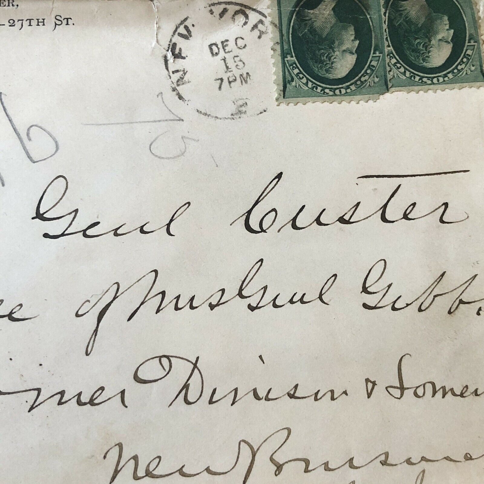 GEORGE CUSTER * JSA * Handwritten Autograph Envelope Signed * Little Big Horn