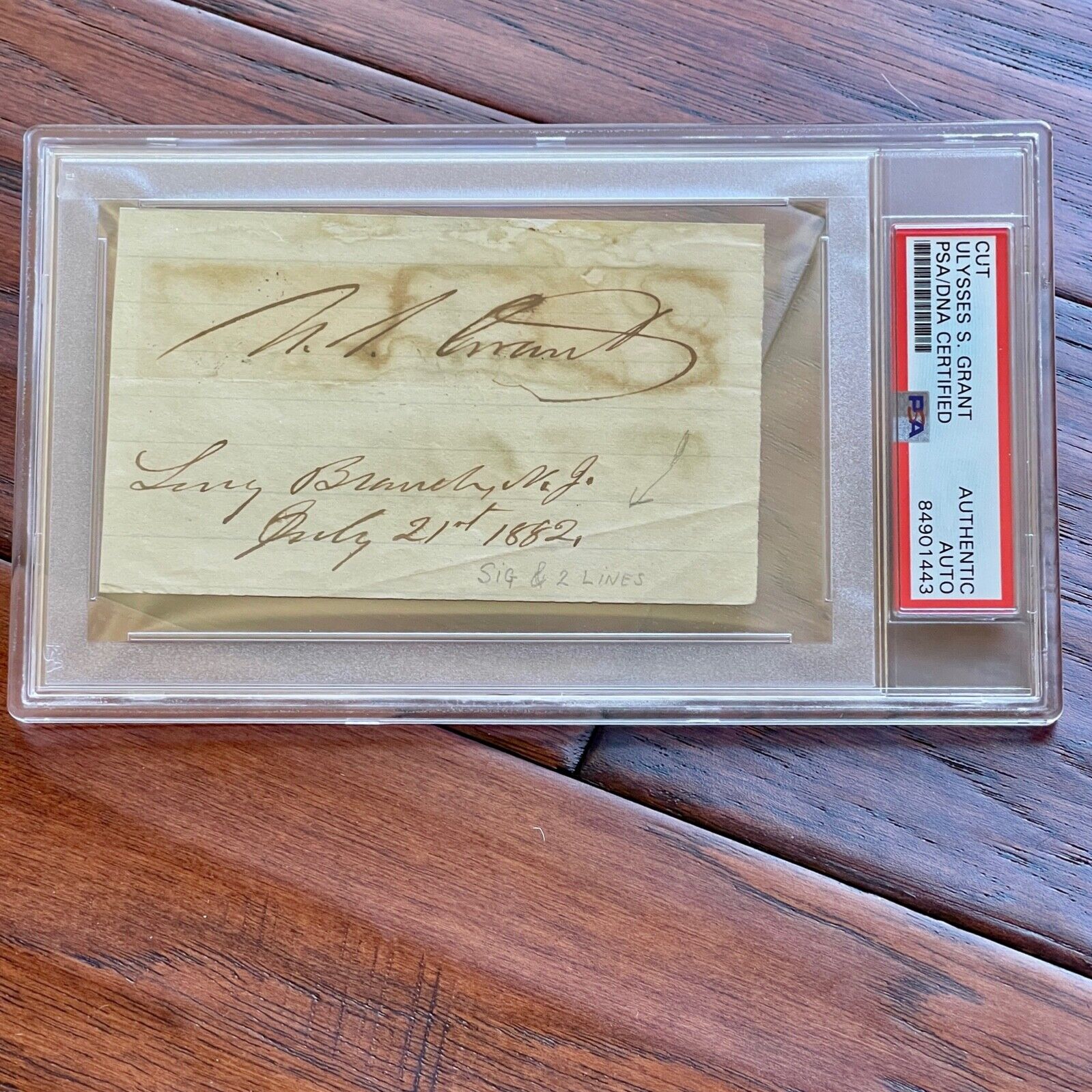 ULYSSES S. GRANT * PSA/DNA Slabbed * AUTOGRAPH Signature SIGNED Long Branch, NJ