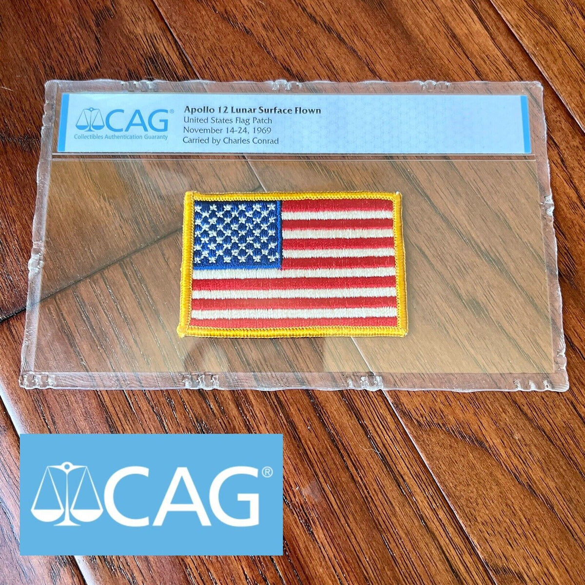 APOLLO 12 * CAG * Lunar Surface Flown Flag Patch Carried by Charles Conrad