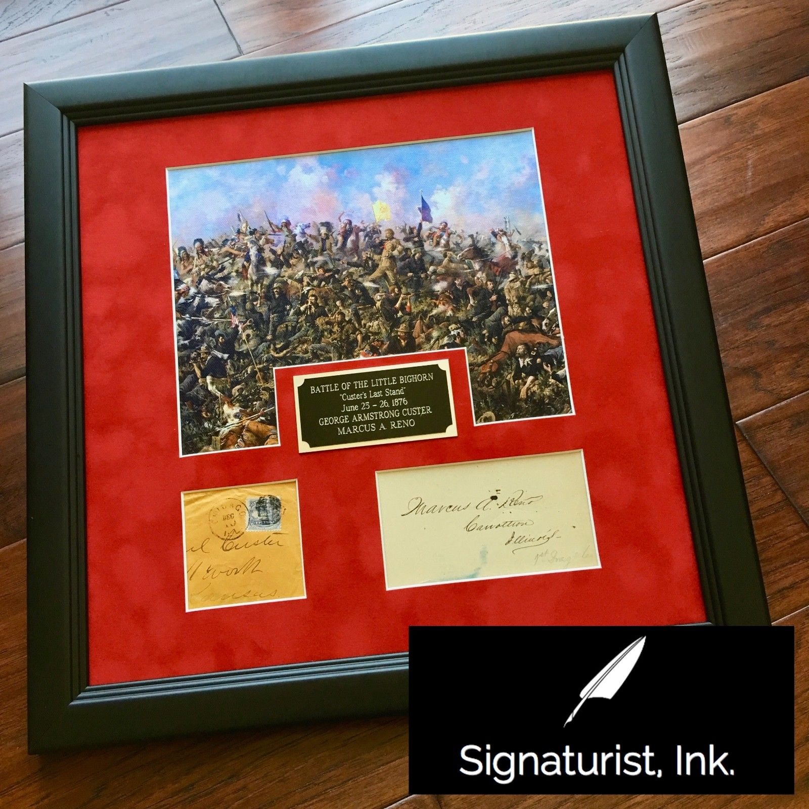 GEORGE CUSTER + MARCUS RENO "Last Stand" AUTOGRAPHS SIGNED * Little Bighorn