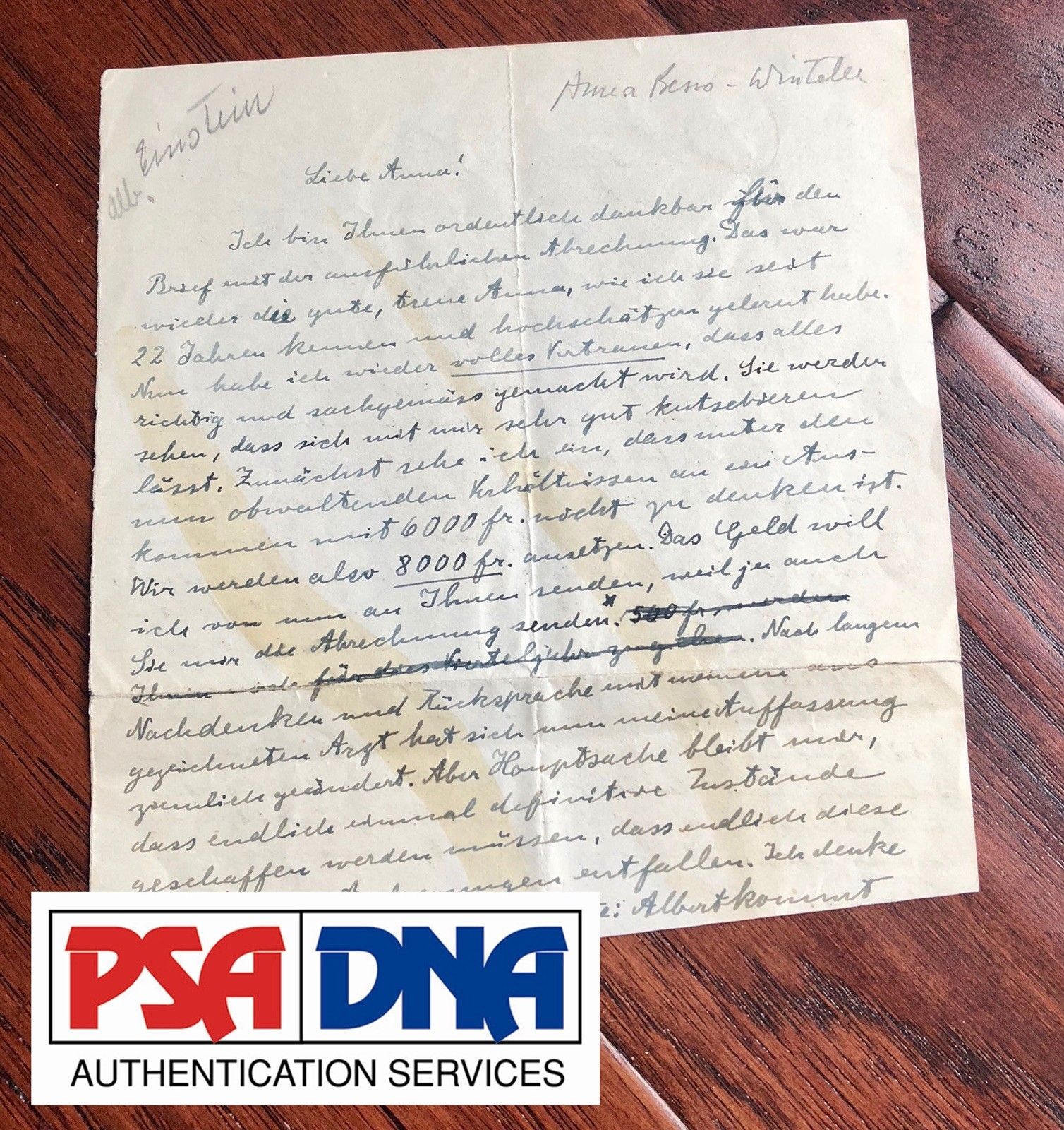 ALBERT EINSTEIN * PSA/DNA * Autograph Letter THEORY OF RELATIVITY Co-Discoverer