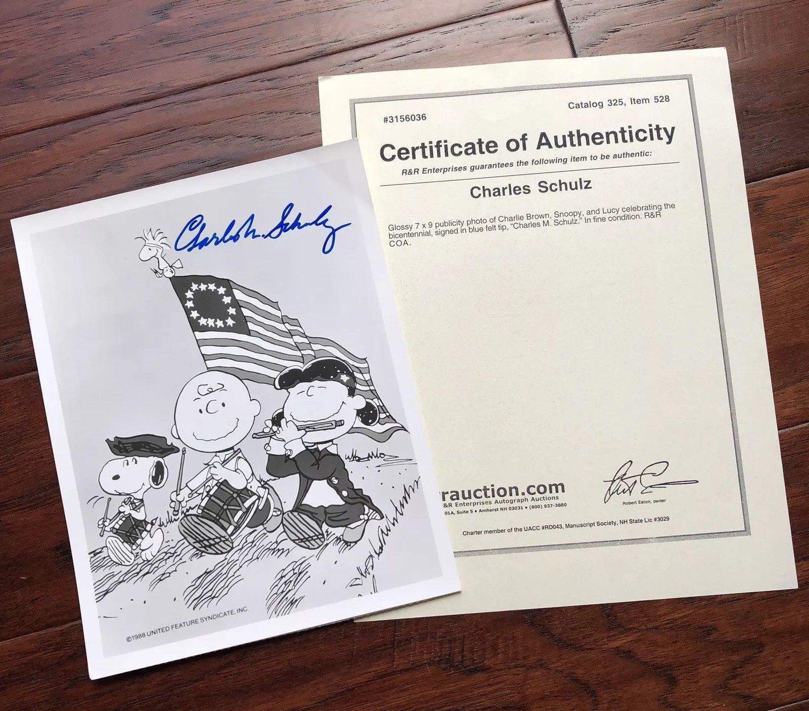CHARLES M. SCHULZ * Autograph CBS CHARLIE BROWN Photo Signed * RR Auction COA