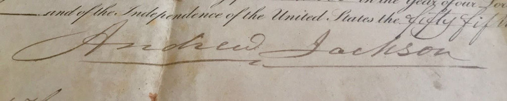 ANDREW JACKSON * AUTOGRAPH 1831 Land Grant SIGNED * As PRESIDENT *