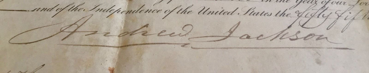 ANDREW JACKSON * AUTOGRAPH 1831 Land Grant SIGNED * As PRESIDENT *
