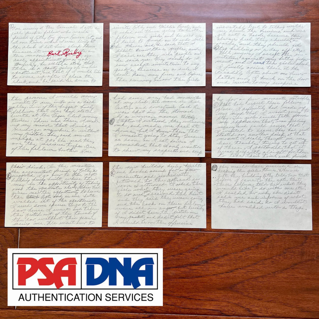 JACK RUBY * PSA * AUTOGRAPH Notes Why He Had Pistol to Shoot Oswald SIGNED * JFK