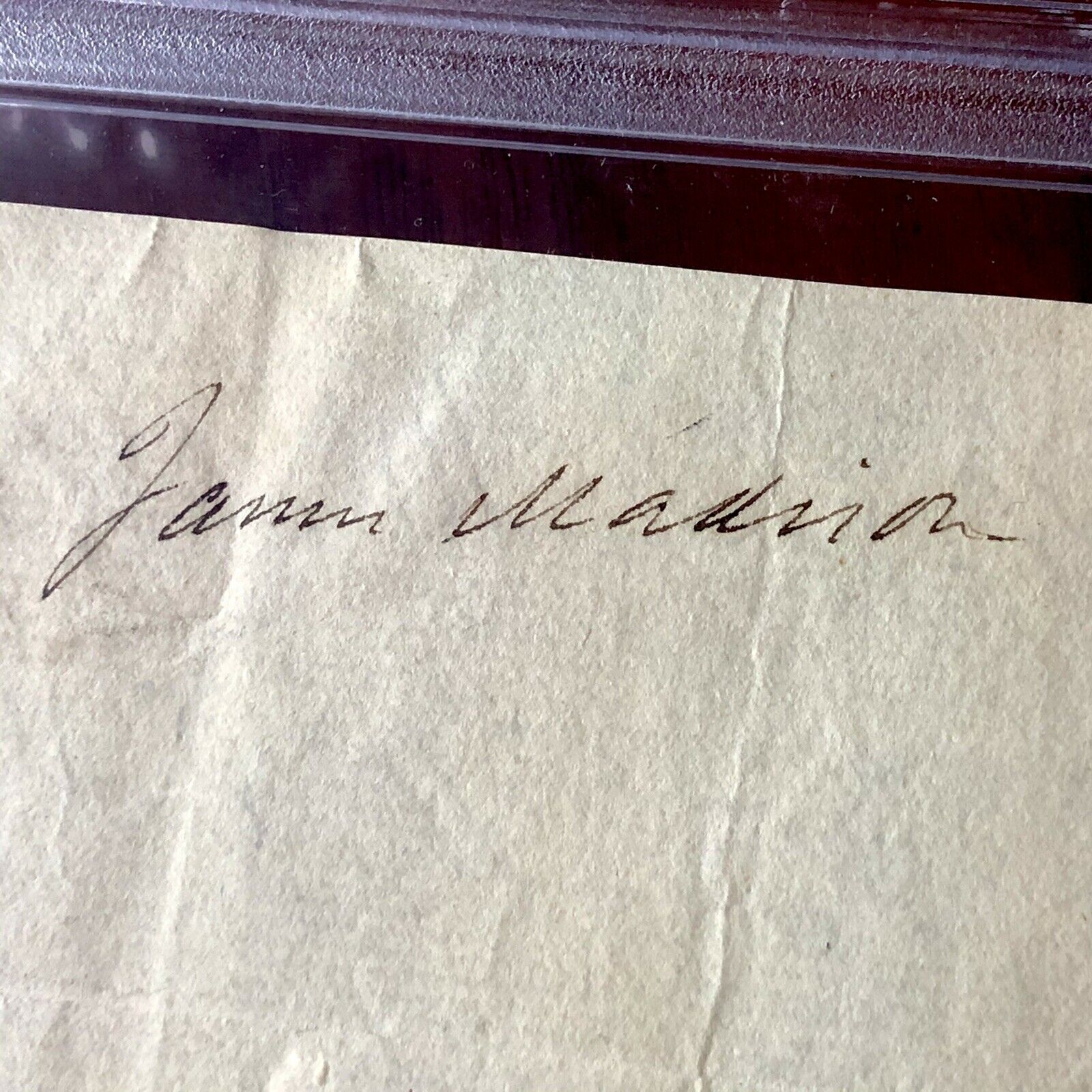 JAMES MADISON * PSA/DNA Slab * Cut Autograph Ships Papers Signed As President *