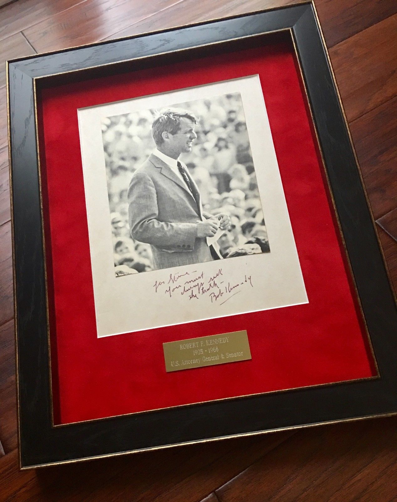 ROBERT F. KENNEDY * "Always Seek the Truth" * Authentic AUTOGRAPH Photo Signed
