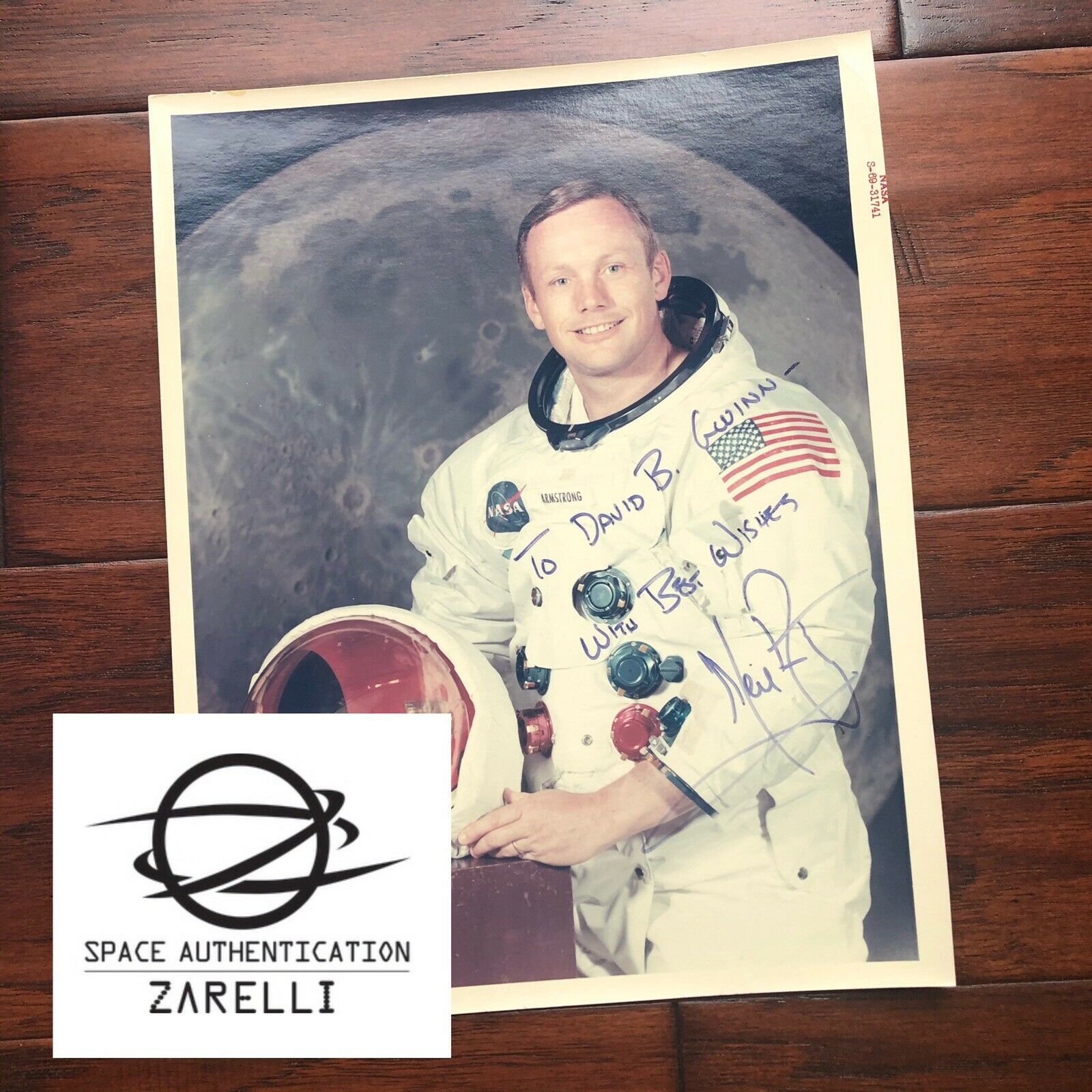 NEIL ARMSTRONG * Zarelli LOA * Autograph Red Number WSS Litho * Apollo 11 Signed