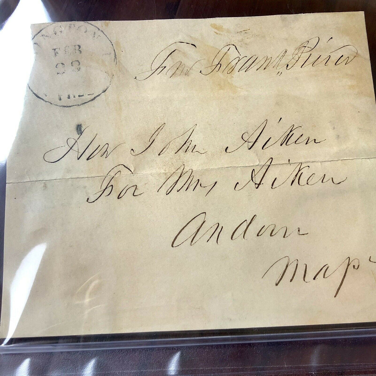 FRANKLIN PIERCE * PSA/DNA Slab * Autograph Free Frank Envelope Signed *