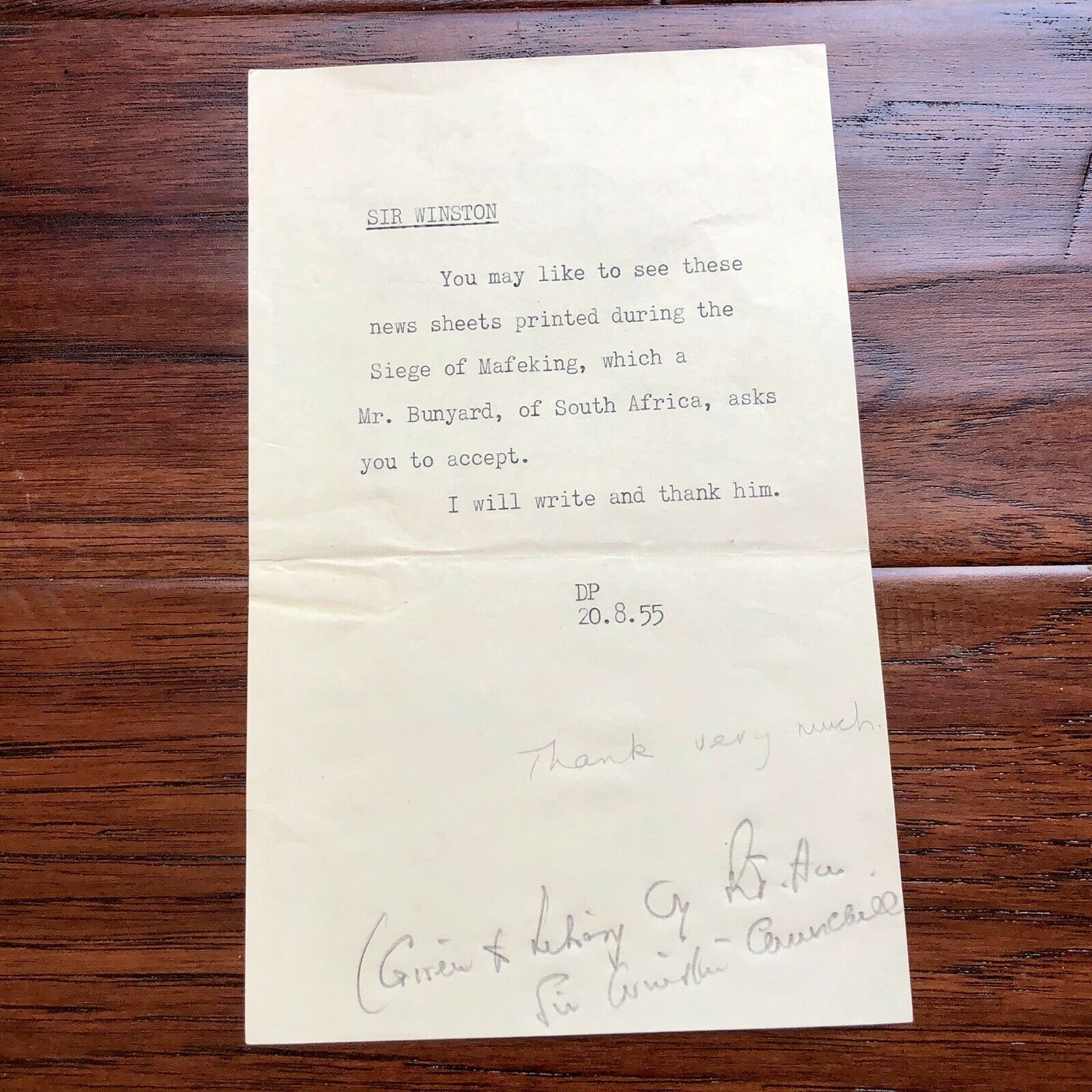 WINSTON S CHURCHILL * JSA LOA * Signed Letter Re: Military Battle Autograph *