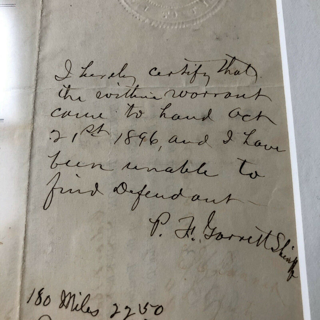 PAT GARRETT * PSA/DNA LOA * Autograph Warrant Signed * Billy the Kid Sheriff