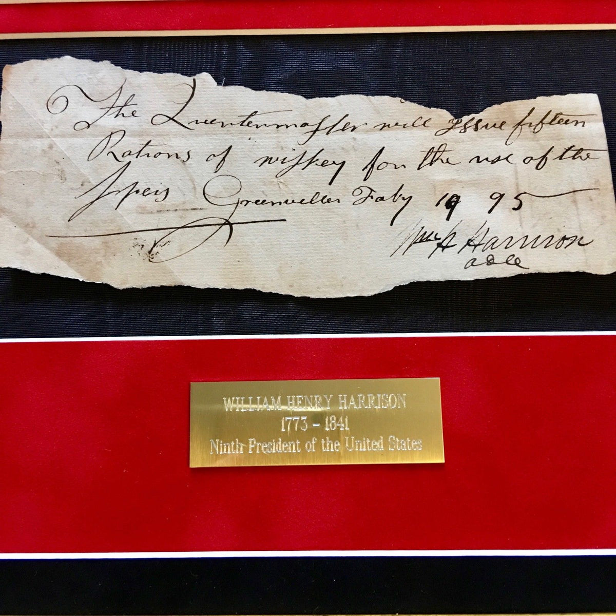 WILLIAM HENRY HARRISON * PSA/DNA * Rare AUTOGRAPH Whiskey Receipt SIGNED