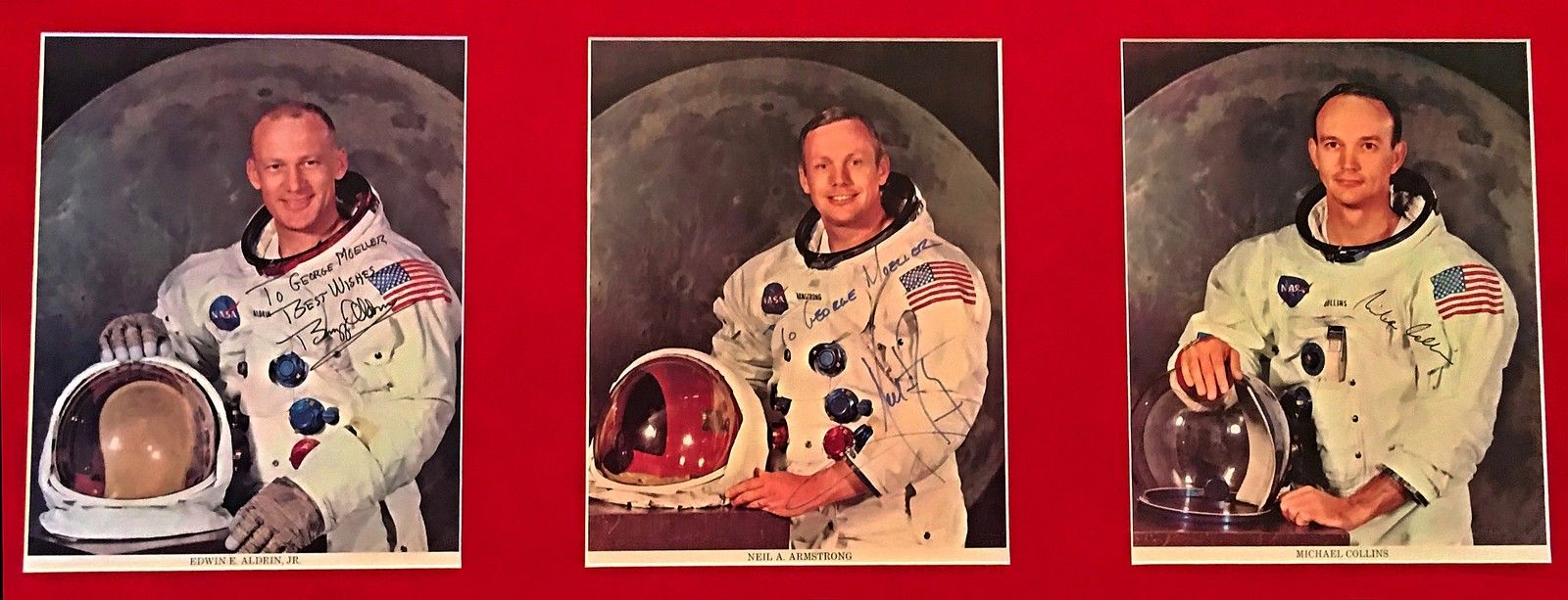 APOLLO 11 CREW SIGNED * JSA COA * scarce AUTOGRAPHS trio * NASA LITHOGRAPHS