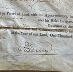 PATRICK HENRY * PSA * Autograph LAND GRANT Signed For REVOLUTIONARY WAR Soldier