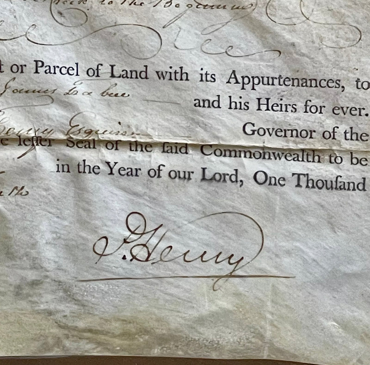 PATRICK HENRY * PSA * Autograph LAND GRANT Signed For REVOLUTIONARY WAR Soldier