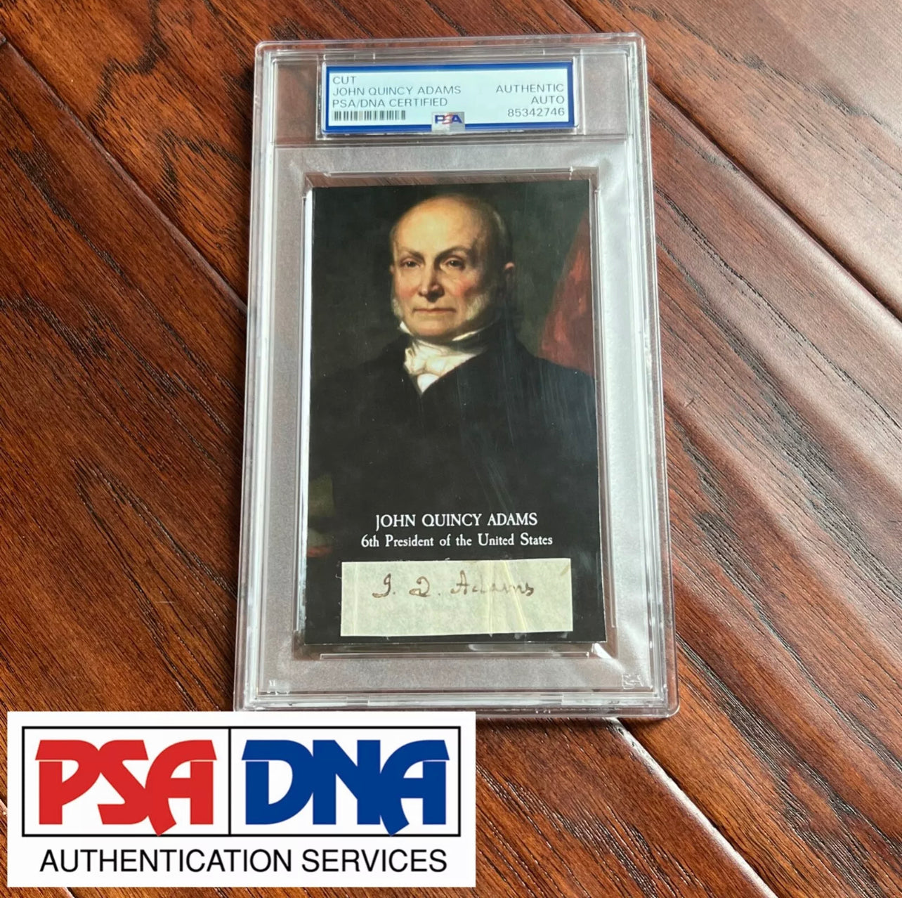 JOHN QUINCY ADAMS * PSA/DNA * Autograph Cut Signature CUSTOM CARD Signed