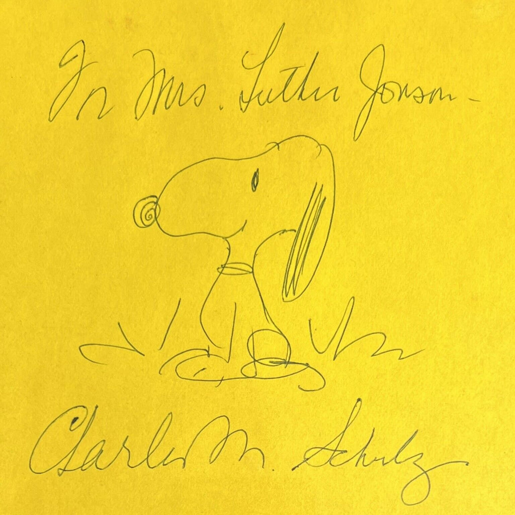 CHARLES M. SCHULZ * BAS * AUTOGRAPH Hand-Drawn SNOOPY Signed Sketch * Beckett