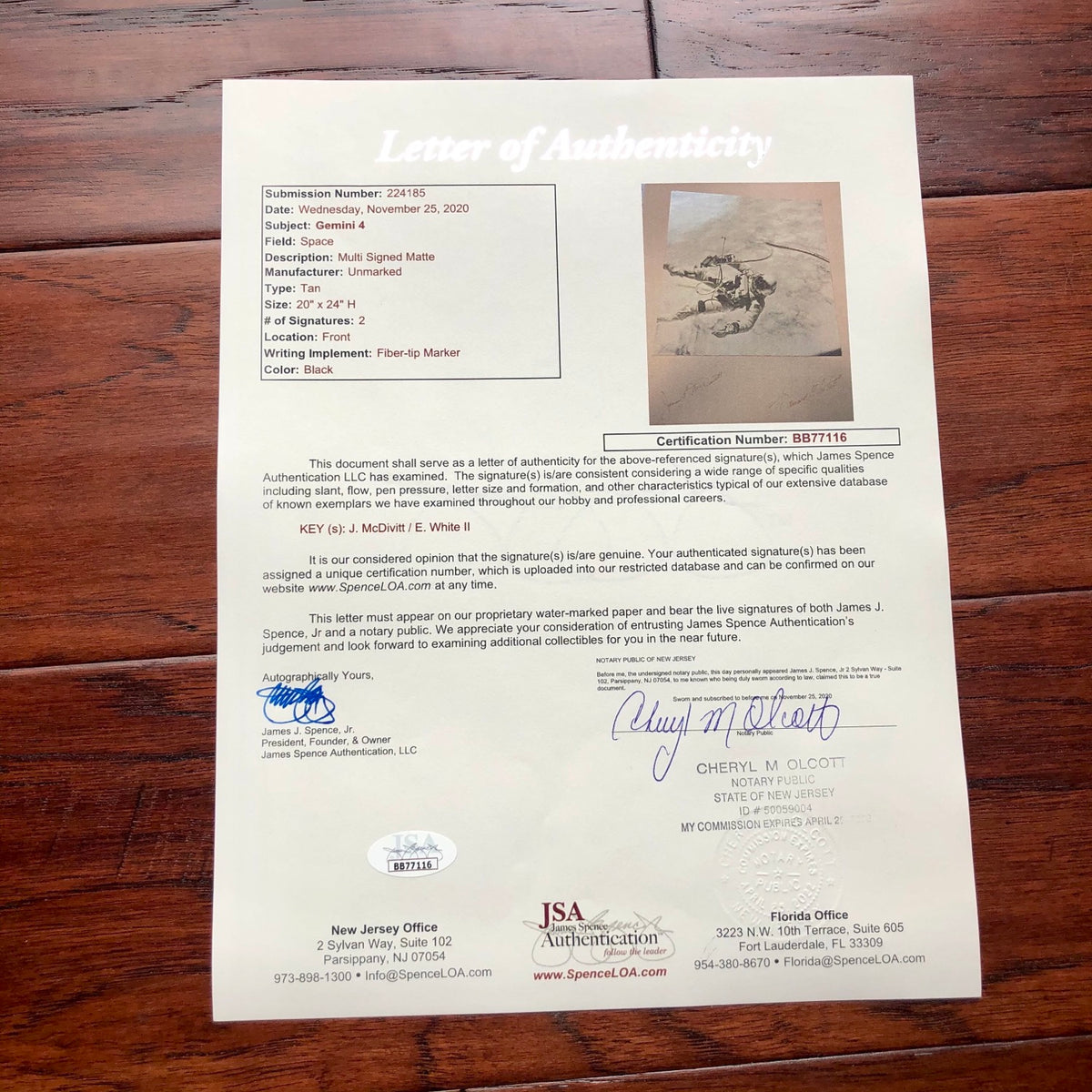 EDWARD H WHITE * JSA * Gemini IV Space Walk AUTOGRAPH Photo SIGNED * McDIVITT