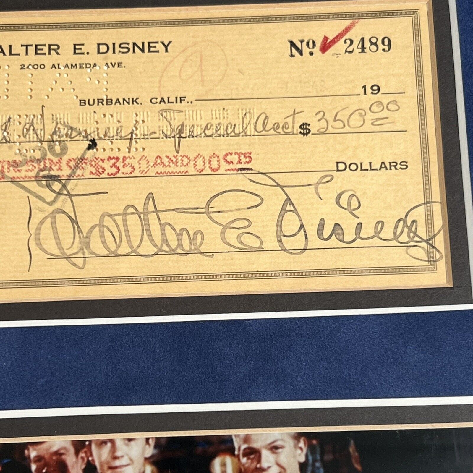 WALT DISNEY * JSA LOA * Autograph Check Signed Full Signature Display