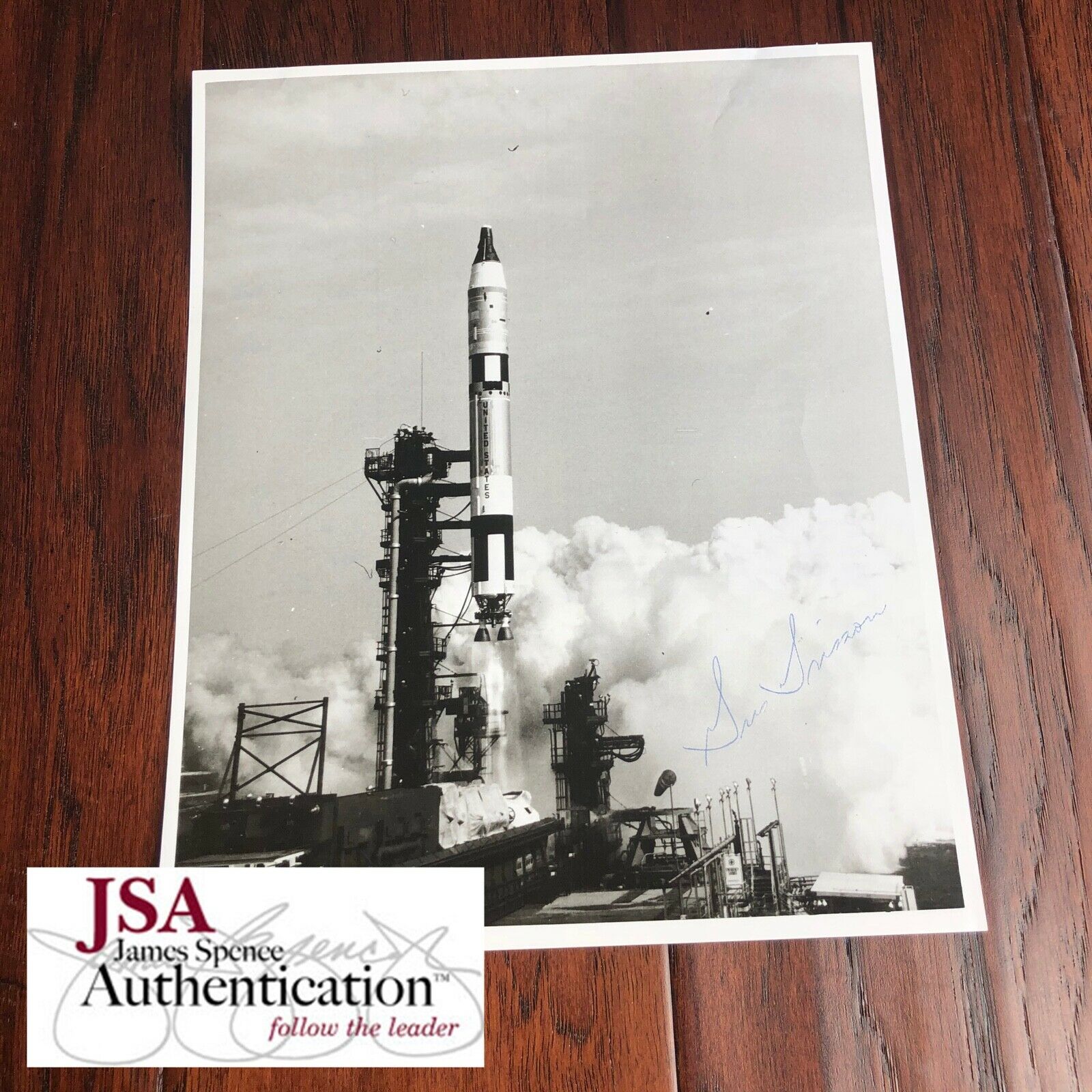 Gus Grissom * JSA * Scarce GEMINI 3 Rocket AUTOGRAPH Photo SIGNED * Apollo 1