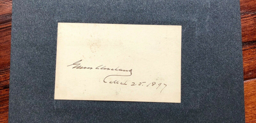 THEODORE ROOSEVELT + GROVER CLEVELAND Autograph Cards * JSA COA