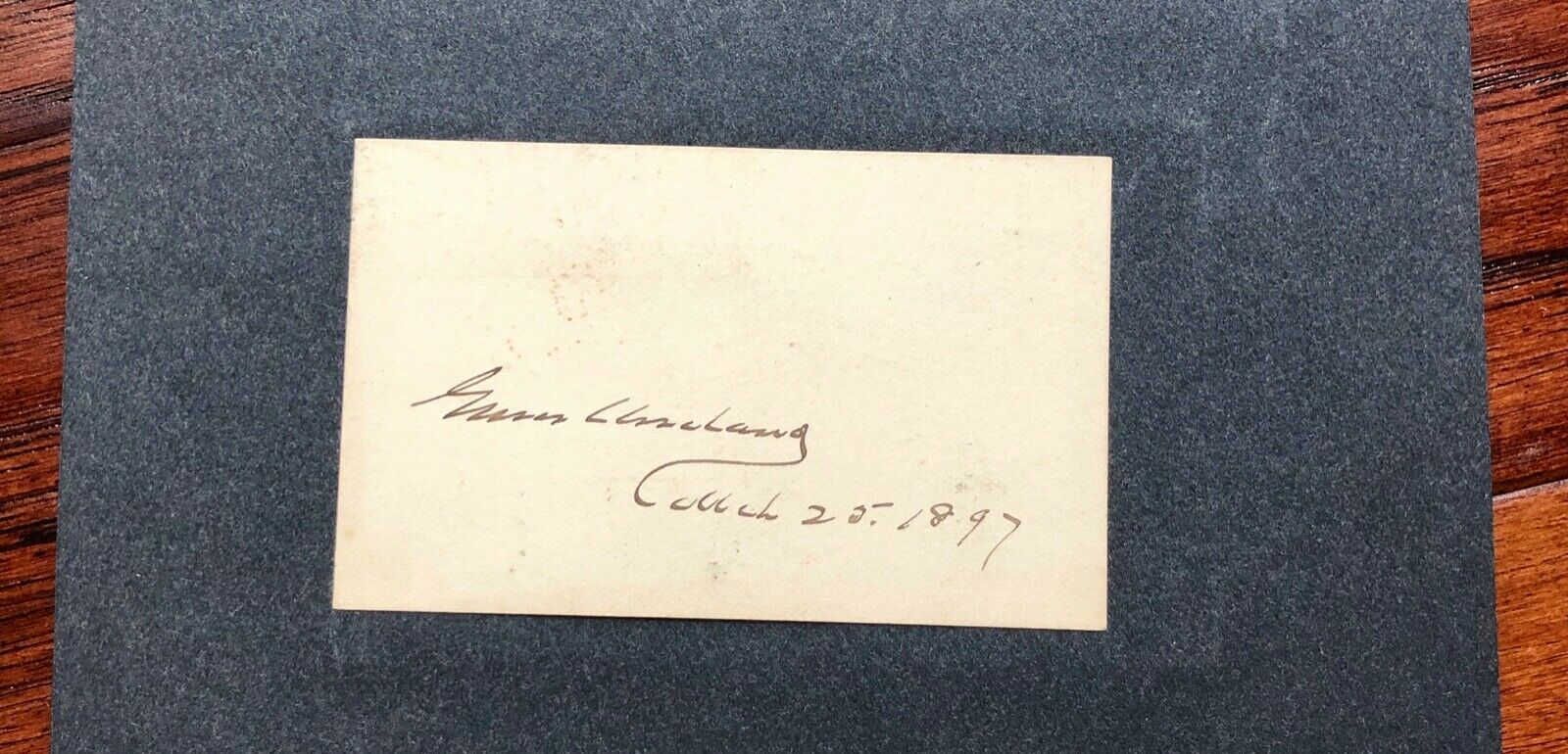 THEODORE ROOSEVELT + GROVER CLEVELAND Autograph Cards * JSA COA