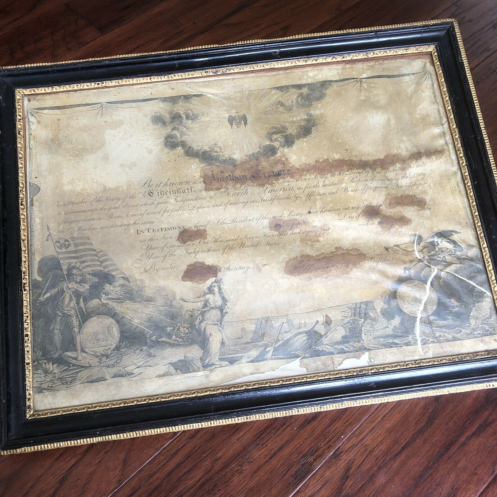 GEORGE WASHINGTON * JSA COA * Signed to VP of Society Cincinnati Autograph *